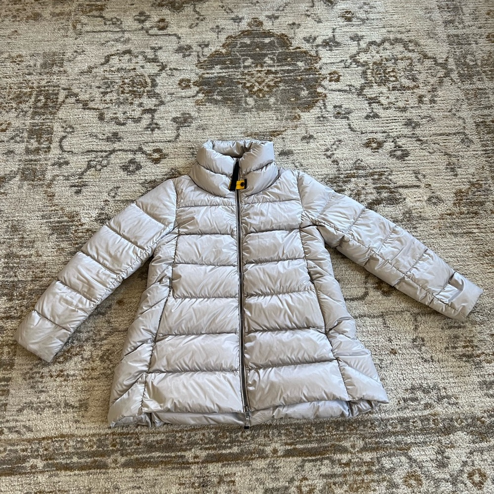 Parajumpers Aline Silver Grey Funnel Neck Down Coat Small